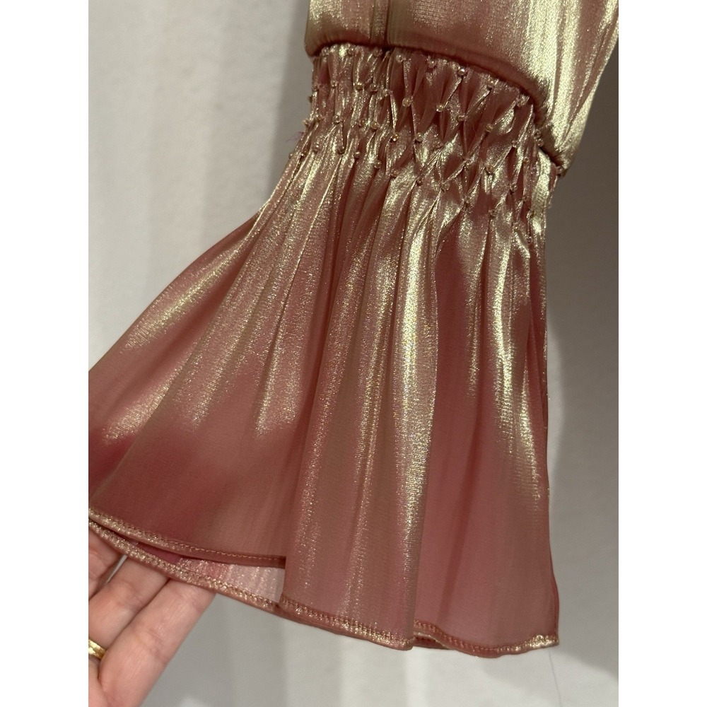 Vintage J.R. Nites Evening Top Sz 8 Gold Rhinestone Button Beaded Trim NWT Rare - Picture 2 of 14